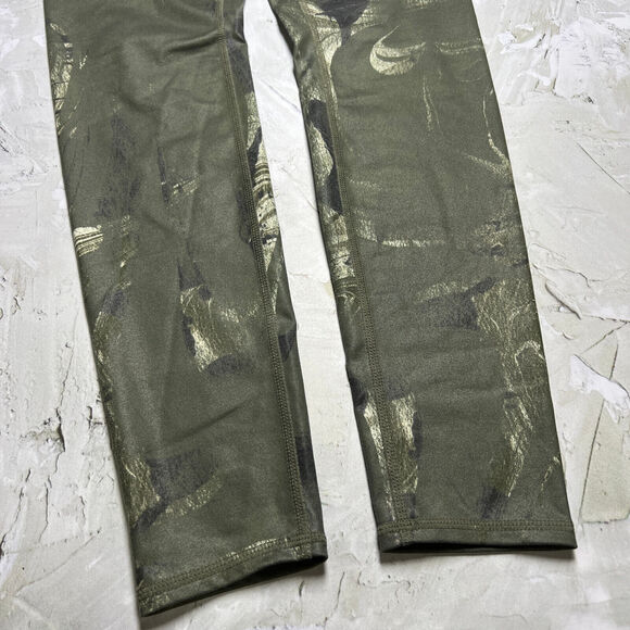 Alo Printed High Waisted Leggings SIZE M Metallic Green Swirls Yoga Pants - Picture 7 of 9